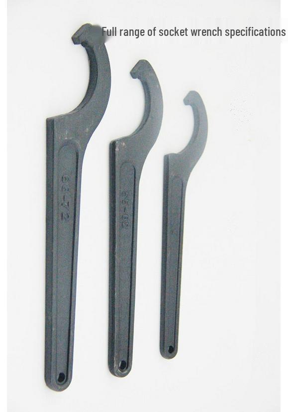 Forged Crescent Groove Wrench with Side Hole and Hook for Irregular Nuts and Water Meter Covers 22-26 mm