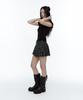 Rough Neck Tartan Check Tweed Skirt Black