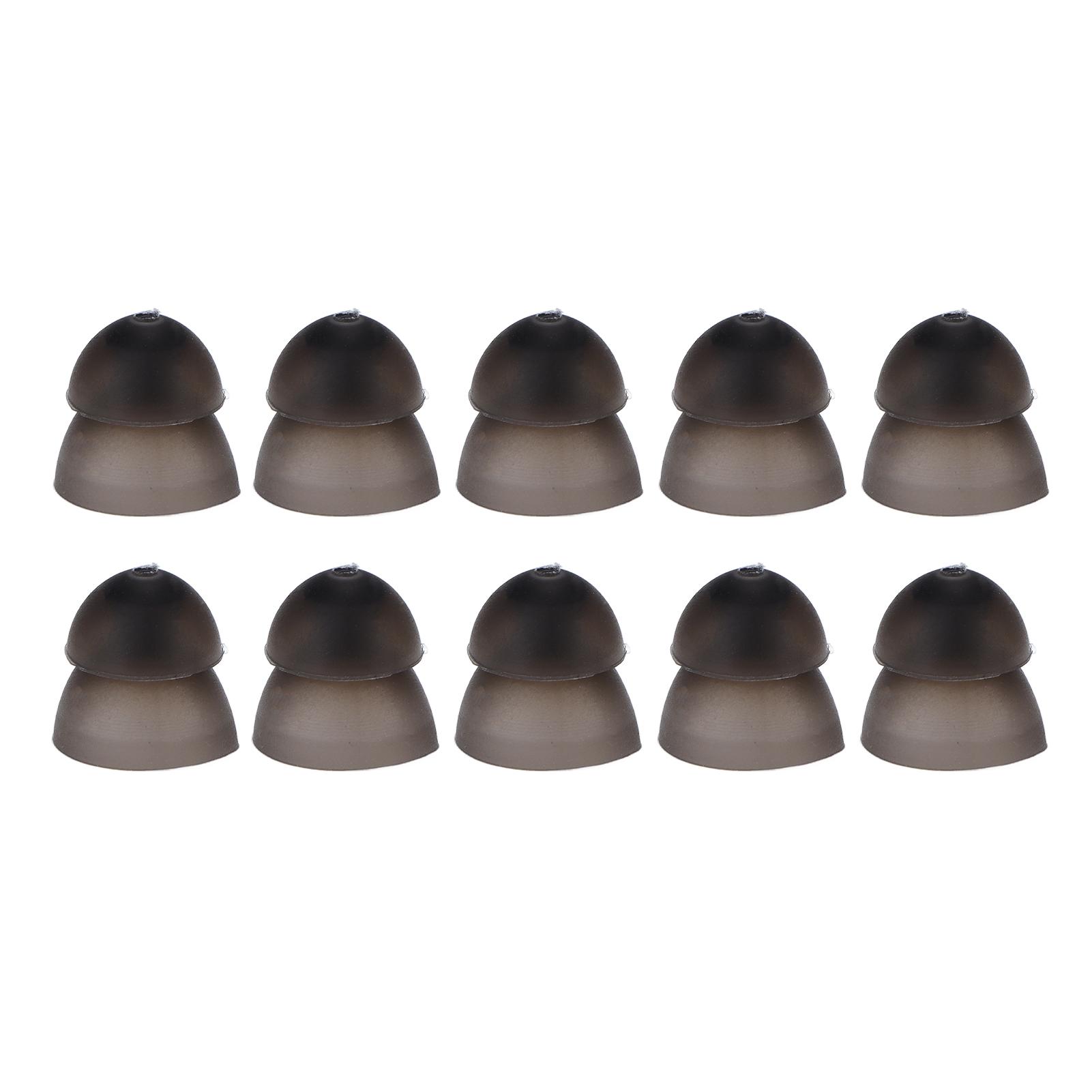 

10 шт. куполів для слухових апаратів, м’які силіконові 8 мм, подвійні шари закритого типу, які можна мити, антистатичні вушні вкладиші Black