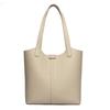 Women's Soft Leather Tote Bag - Stylish Simple Solid Color, Large Capacity, Single Shoulder for Work and Commute.