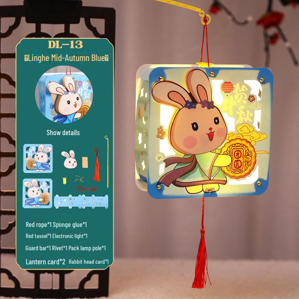 2023 Mid-Autumn Children's DIY Portable Luminous Rabbit Lantern Kit
