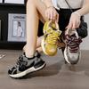 Korean version contrasting color platform pair of shoelaces sports shoes women's new round head running shoes women's fashion casual shoes