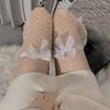 Sexy black stockings thin white silk long leg knee socks thigh stockings half pure lace fishnet stockings Sy