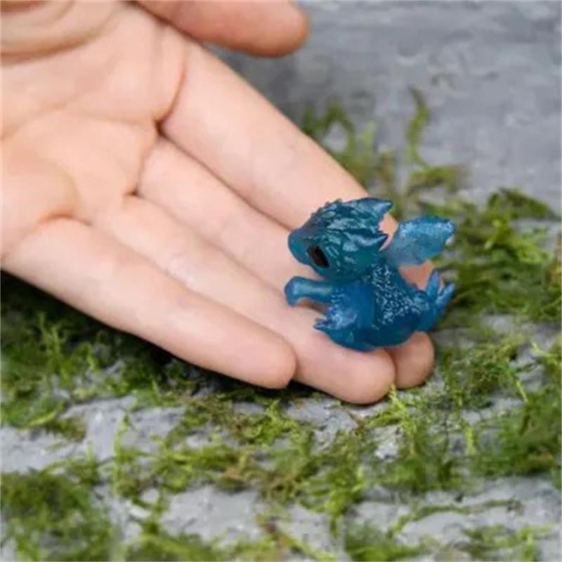 Newborn Dragon In Egg 3D Mini Art Dragon Statue Little Miniature Of Dragon Hatching Dragon Newborn Ocean-Clear Resin
