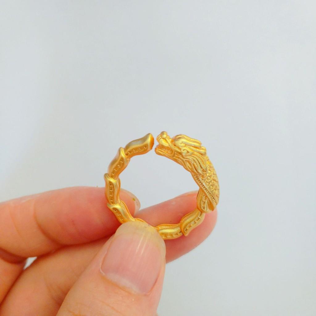 Unique Dragon And Phoenix Cultural Symbol Ring Stunning Brass Gold Plated Couples Jewelry Fashion