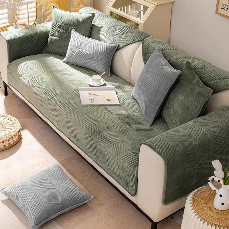 1pc Plush Chenille Sofa Cover - Non-Slip, Soft & Durable Couch Protector  Fits Single To Four-Seater Sofas for Living Room Decor