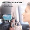 1pc Universal Car Headrest Hidden Hook with Mobile Phone Holder - Durable PVC Material, 2-in-1 Design for Wallets, Bags, and Phone Storage