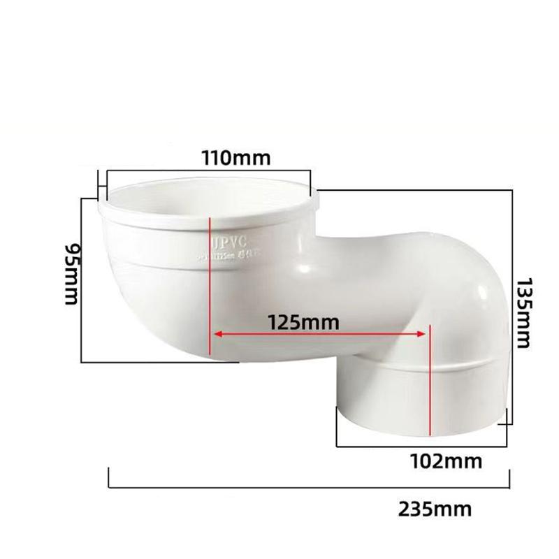 110MM Offset WC Connection Nozzle Toilet Adapter Pipe for Effortless Assembly Setup