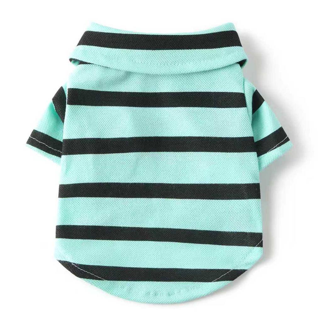 Striped Polo Collar Shirt for Cats and Dogs (Spring/Fall) - Fits Breeds like Teddy, Bichon, Pomeranian