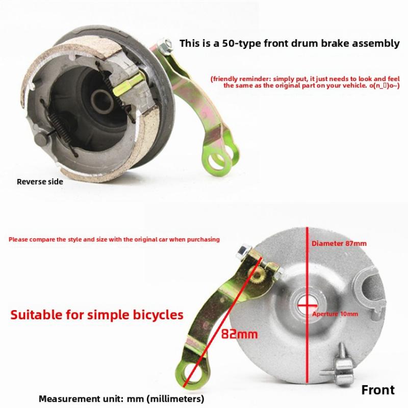 Durable Drum Brake Assembly for E-Vehicles - Heavy-Duty Brake Kit Compatible with Most Electric Bike/Scooter Models