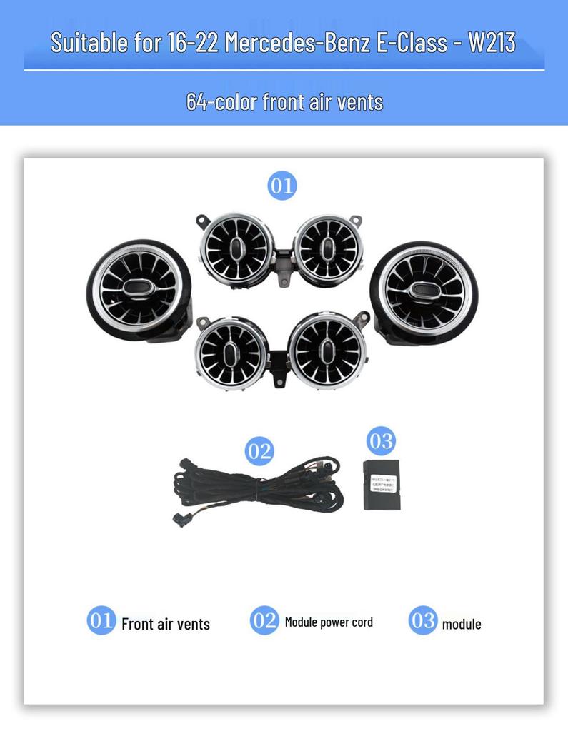 Mercedes E-Class W213 (2016-2023) Turbine Air Vent Ambient Light & Tweeter Upgrade