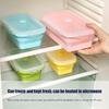 Faltbare Lebensmittelaufbewahrungsbehälter Silikon-Lunchbox mit Deckel Lebensmittelbehälter Küche Stapelbare Lunchbox für Speisekammer Gefrierschrankgeeignet