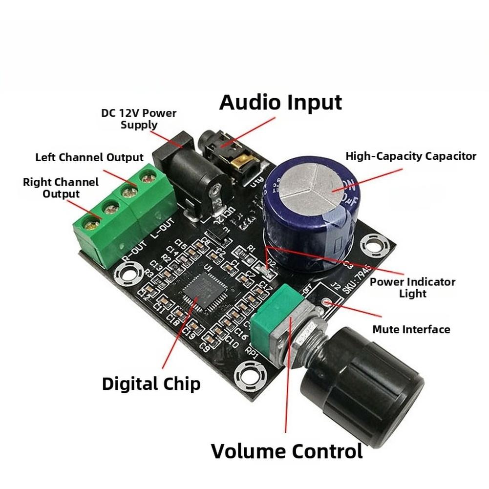 For Stable Audio Output Digital Audio Module Digital Amplification 4.8*4.5cm Wide Voltage Range Clear Audio Performance