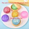 New Glitter Colorful Dumpling Stress Relief Balls Fidget Sensory Toy Simulation Food Sensory Squeeze Bun With Steamer Blind Box