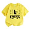 Kids Boys Girls 100% Cotton Crew Neck Short Sleeve T-Shirt, Funny Friends Don't Lie Print Cartoon Casual Summer Soft Lightweight Tees for Children Dai