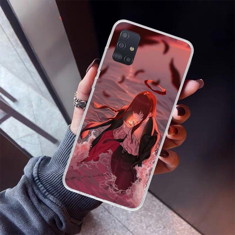 

C-Chainsaw Mans Makima Phone Case For Samsung Galaxy A12 A52S A42 A32 A22 A51 A50 Note 20 Ultra 10 S10 Plus A71 A70 A31 A30 A10S Samsung A20S