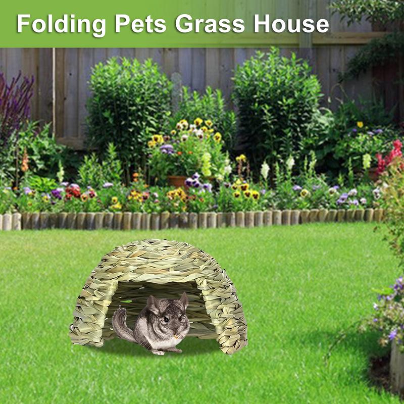 

Grass House For Rabbits Folding Beds Guinea Pig Hideouts Small Animal Play Hideaway Bed Habitat Decor Hay Bed Playhouse For S