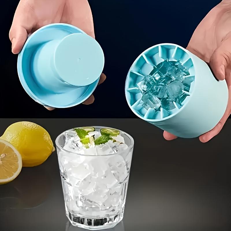 2pc Ice Bucket Silicone Round Cylinder Ice Cube Mold with Lid Ice Maker Summer Homemade DIY Creative Ice Cube Molds Quick Freez