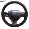 DIY Suede Car Steering Wheel Cover For Honda Fit City Jazz 2009-2013 Ight
