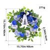 Blue And White Porcelain Dead Branch Wreath Blue Rose Simulation Wreath Outdoor Courtyard Decoration Door Hanging