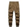 Trendy Brand Retro Casual Overalls Men's Autumn and Winter Elastic Versatile Multi-pocket Tied Feet Harlan Pants Men's Solid Color Washed Pants