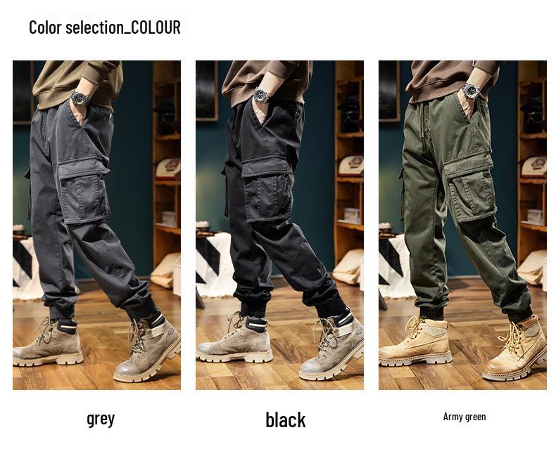 2025 Men's Trendy Fleece-Lined Cargo Joggers - Multi-Pocket Handsome Casual Pants