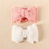1pc Baby White Diy Woolen Double Layer High Elasticity Headband With Large Bowknot Decoration Love Valentine