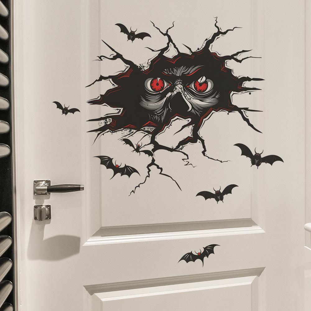 Halloween Scary Eyes Bat Bedroom Living Room Porch Home Decoration Wall Sticker
