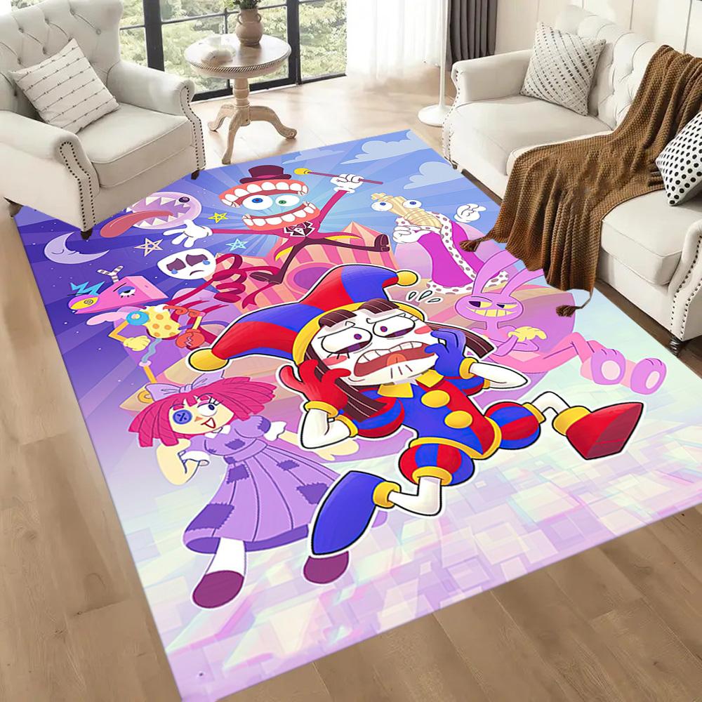 The Amazing Digital Circus Game Square Rugs Are a Great Choice for Living Rooms, Bedrooms, Home Décor, and As Gifts.
