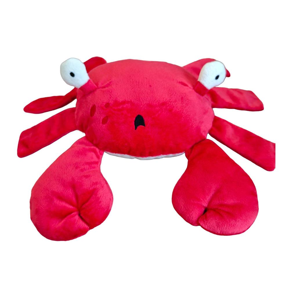 Red Crab Squeaky Teething Dog Toy with Double Pincers