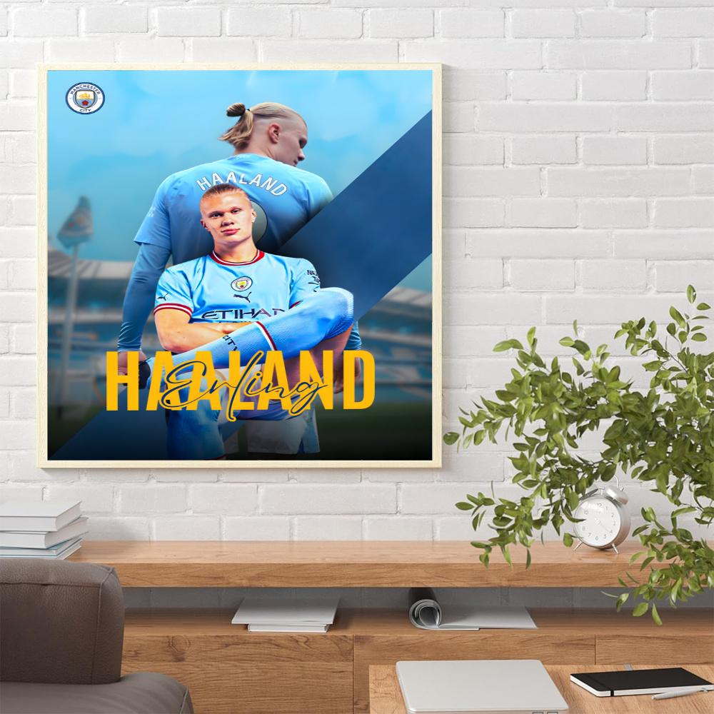 Haaland 5D Diamond Painting Round Diamond Rhinestones Mosaic Diamond Embroidery Wall Paintings Rhinestones Gift Frameless
