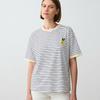 New 2026 Women's Striped Short Sleeve T-Shirt Summer Vintage Print O-neck Oversize Tee Casual Streetwear Loose T Shirts Y2K Top