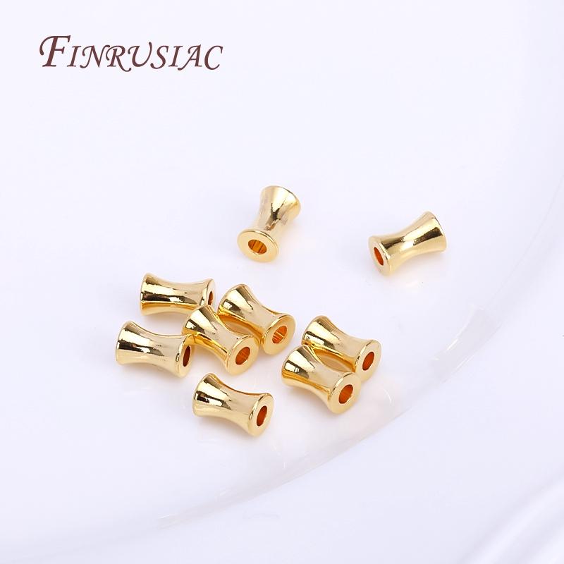 4*6MM High-Quality Large Hole Bamboo Beads,Gold Plated Tube Spacer Beads For Bracelets Necklace Making DIY Jewelry Accessories