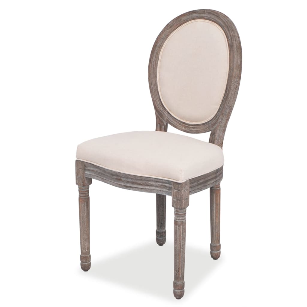 Dining Room Chairs 2 Pcs Cream Fabric