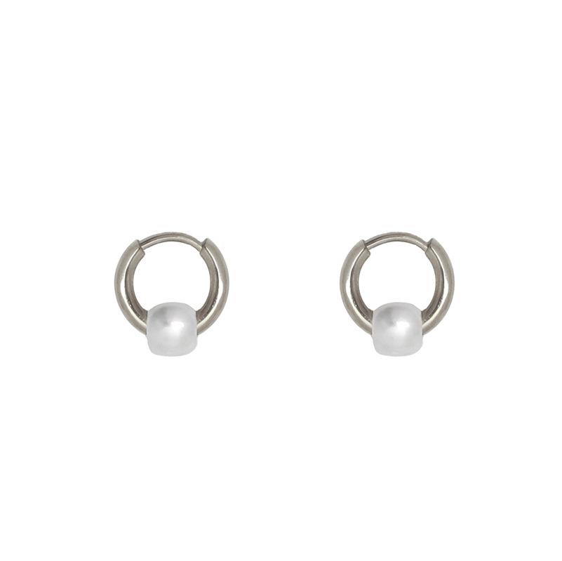 Korean Light Luxury Retro Round Pearl Earrings, High-End Medical 316 Simple And Versatile Temperament Earrings, Earrings, Earrings.