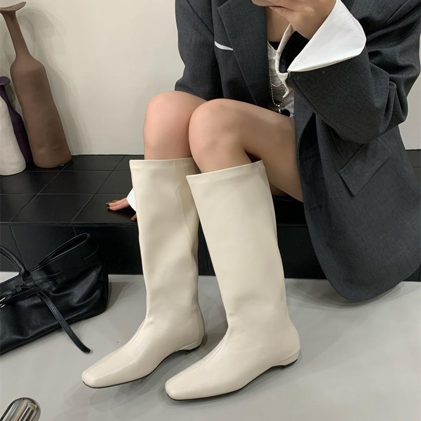 Herbst und Winter 2025 neue dünne hohe Ritterstiefel Damen vielseitige eckige Zehenpartie Innenhöhe erhöht aber Kniestiefel Herbst und Winter