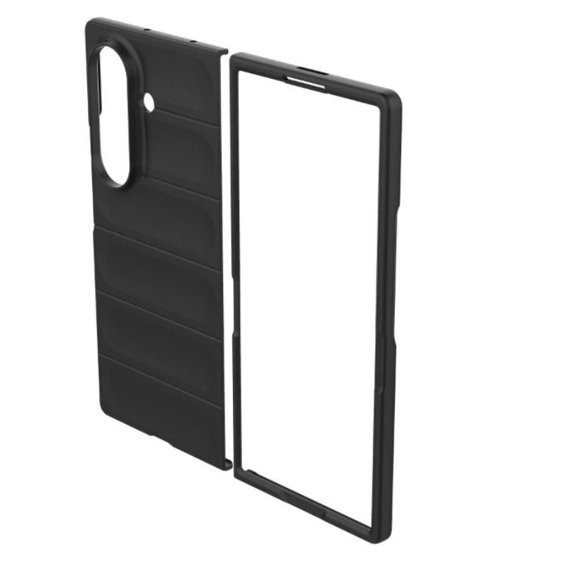 Simple Bunsiness Phone Case For Samsung Galaxy Z Fold 7 6 5 4 3 Soft Liquid Silicone Naked Device Feel Anti-Drop Protector Cover