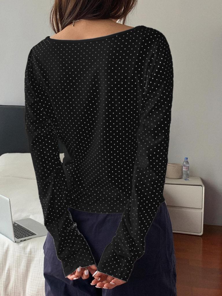 Di Yun Women's Casual Long Sleeve Base Shirt - European & American Style, 2025 Autumn/Winter Collection.