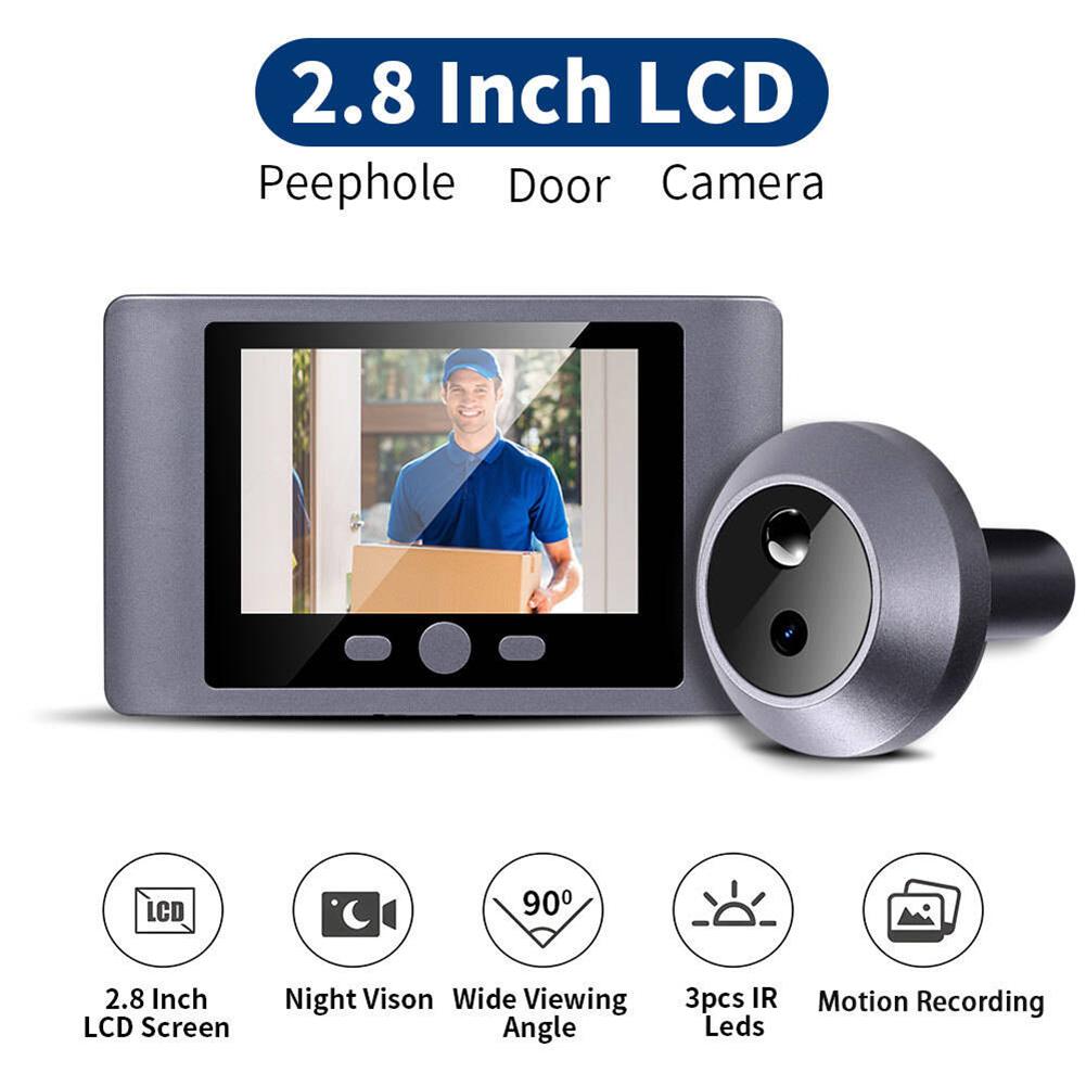 Mini Peephole Smart Wireless Door Viewer Camera PIR Motion Detection Digital Peephole Eye Viewer 2.8 Inch Doorbell Door Camera