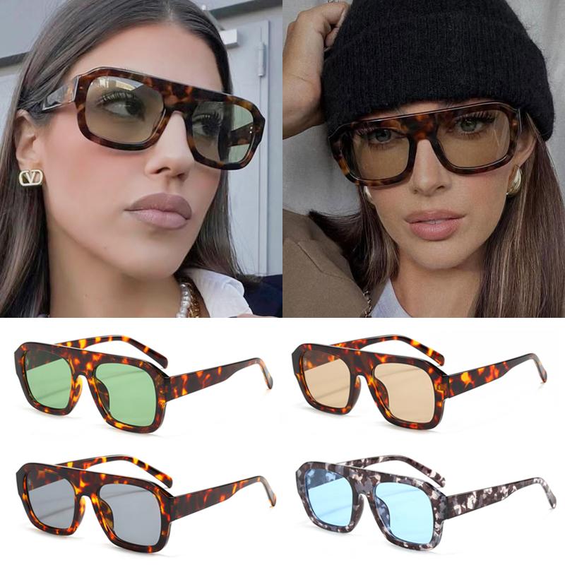 Car Sunglasse 4pcs Square Big Frame Popular Sunglasses Lady Retro Glasses Outdoors Sport Riding Goggle Sunscreen Polygon Eyewear