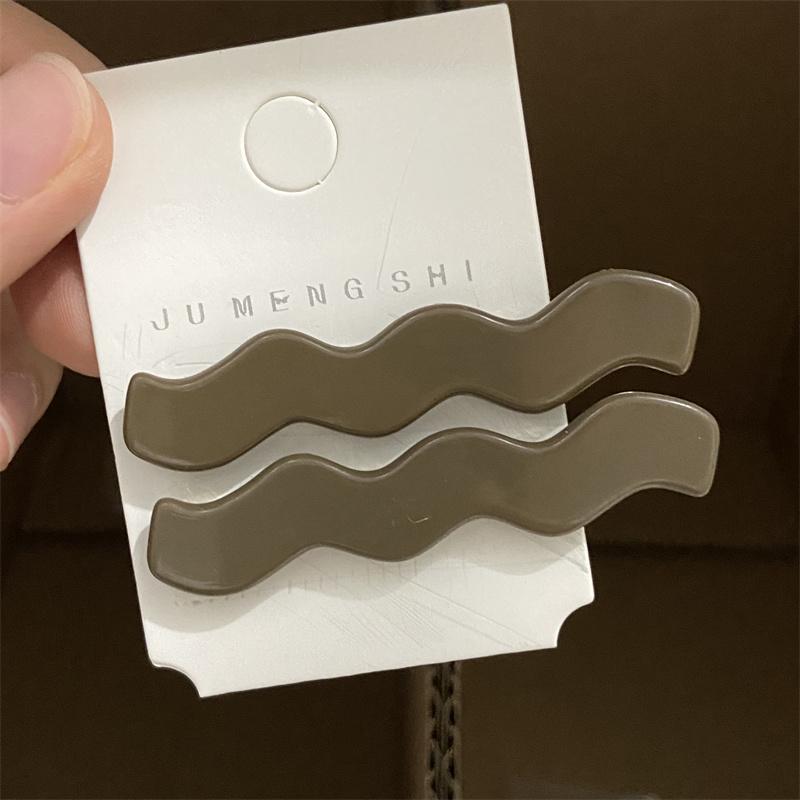 2pcs/set Acetate Hair Clips Pastel Color Wave Geometric Barrettes Women Hair Accessories Side Pins Hairpin