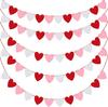 Felt Christmas Heart Garland: Romantic Peach Heart Banner for Party Decoration