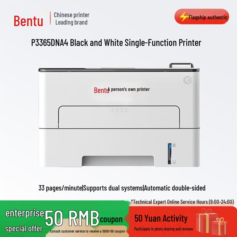 

Pantum P3365DN A4 Black & White Laser Printer CN plug (adapter included)