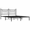 Metalen Bedframe met Hoofdbord Zwart 183 x 213 cm