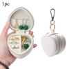 Heart Shaped Mini Jewelry Case Portable Travel Jewelry Box with Zipper for Rings Earrings Necklaces and Small Accessories
