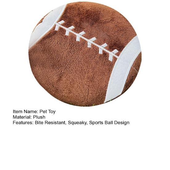 Brinquedo para Cão Bola Plana Disco Voador Macio de Pelúcia Brinquedo Mastigável com Apito Bola de Futebol Basquete Rugby Brinquedo de Buscar para Filhote Alívio da Ansiedade da Dentição Brincadeira Interativa