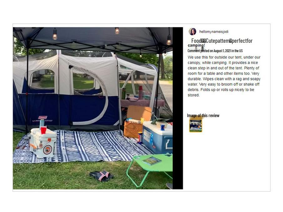 Feuchtigkeitsbeständige Schwarz-Weiß-Kreuz-Außenmatte für Wohnmobile und Camping – Langlebige, tragbare Hofplane