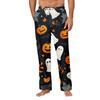 Men's Halloween Print Pocket Straight Casual Pants Home Pajama Pants