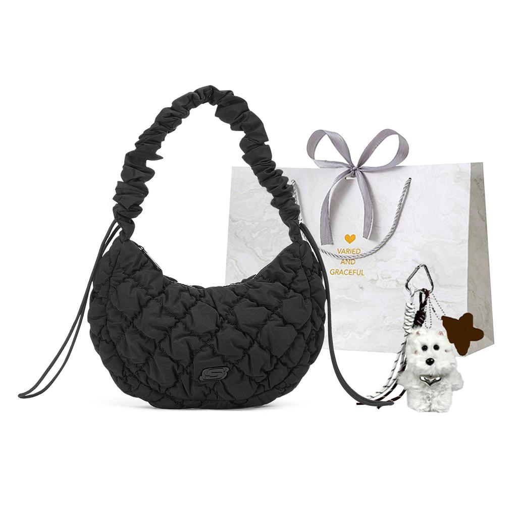 New Skechers Fabric Shoulder Bag, Crossbody Bag Regular Unisex Carbon Black L125U057-0018