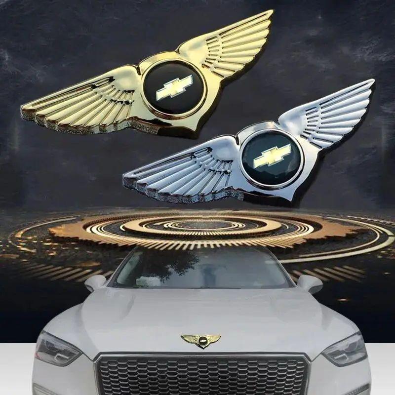 Insigne d'aile avant et autocollant de coffre arrière à ailes 3D pour Chevrolet AVEO CAPTIVA CRUZE EQUINOx IMPALA LACETTI MALIBU ORLANDO Sail